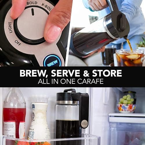 VINCI Express Cold Brew, Electric Cold Brew Coffee Maker in 5 minutes, 4 Brew Strength Settings & Cleaning Cycle, Easy to Use & Clean, Glass Carafe, Cold Brewer for Iced Coffee, 1.1 L Pitcher (37 oz) thumbnail 6