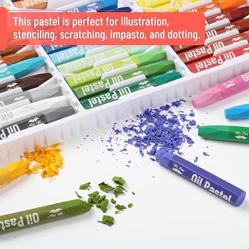 Mr. Pen- Oil Pastels for Artists, 45 Pack, Assorted Colors, Hexagonal Oil Pastels for Kids, Beginners, Students, Christmas Gift thumbnail 8