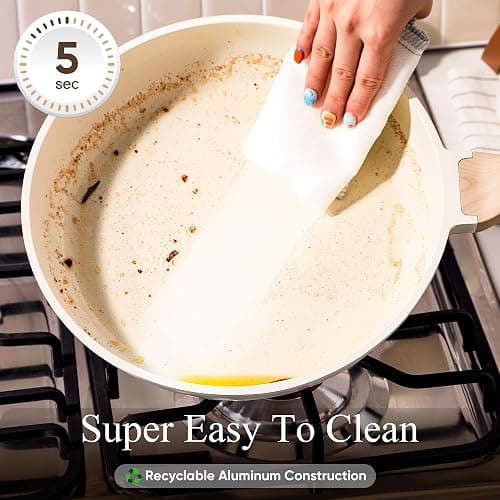 CAROTE Pots and Pans Set, Nonstick Cookware Sets, 14pcs | Induction Cooking, Ultra Durable, Easy to Clean, Even Heating, All-Stovetop Compatible, PFOA-Free Kitchen Set thumbnail 5