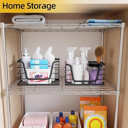 ALOCEO 2 Pack Storage Stackable Kitchen Laundry Organizers with Bamboo Top, Large Trash Bag Holder and Small Garbage Bag Dispenser for Countertop Organization thumbnail 5