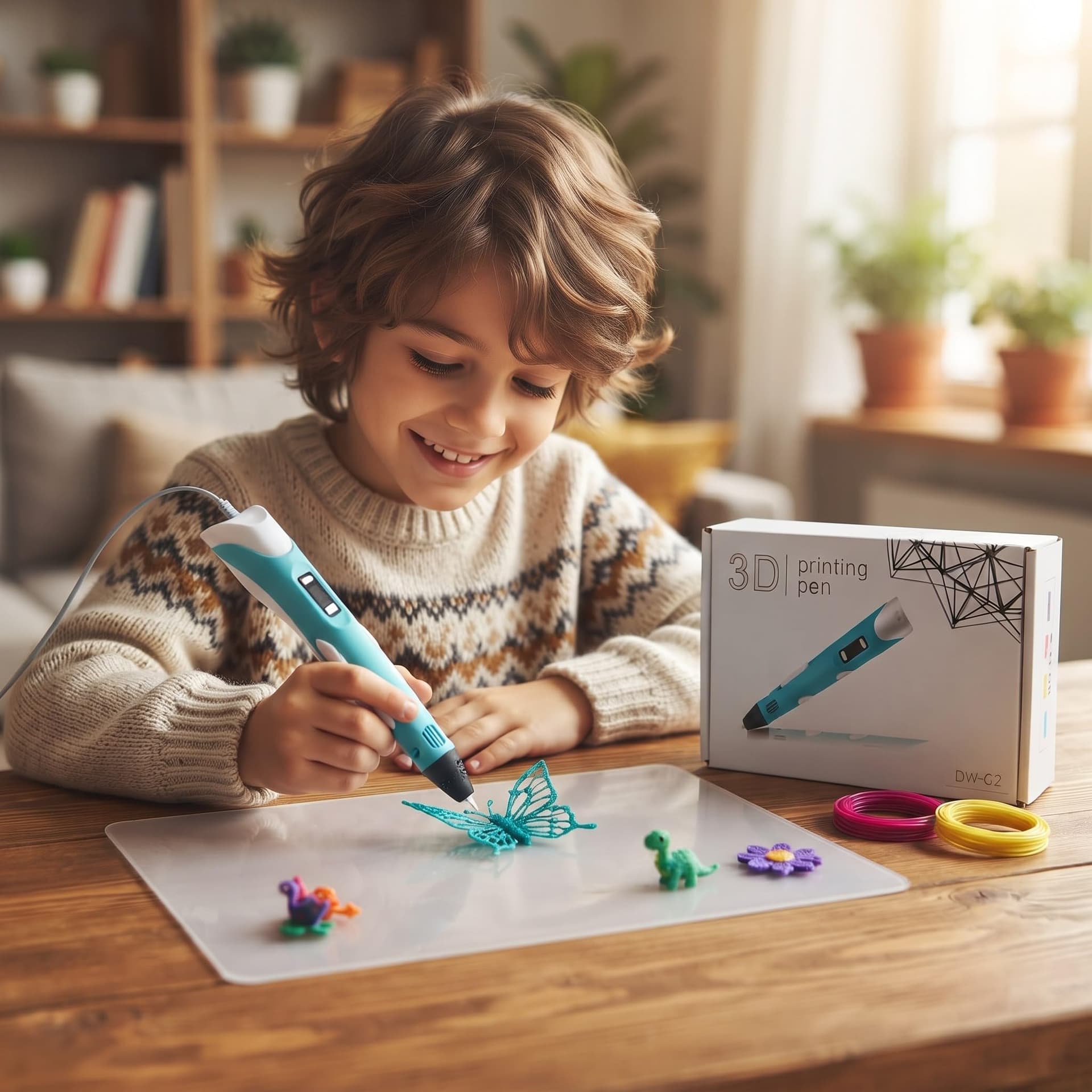 3D Pen with LCD Display - USB Powered 3D Printing Pen with 3 start colors of PLA Filament, 3D Pens for Kids, Creative Educational Gift thumbnail 3