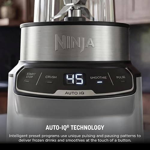 Ninja Nutri-Blender Pro with Auto-iQ | For Smoothies, Shakes, Frozen Drinks, Salsa, Dips | (2) 24-oz. To-Go Cups & Spout Lids | 1100-Peak-Watt | Silver | BN401 thumbnail 5