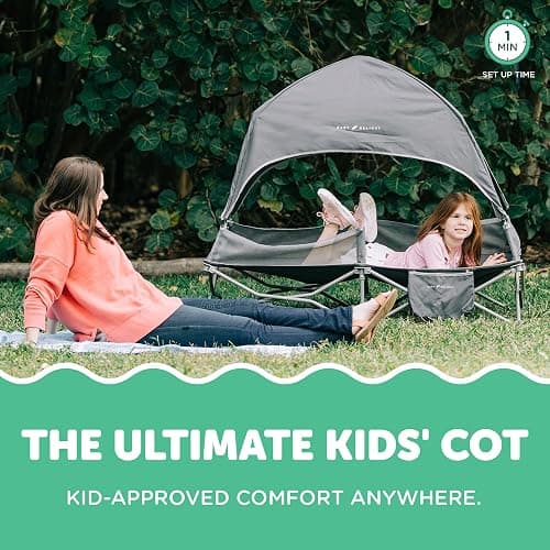 Baby Delight Go with Me Bungalow Deluxe Portable Cot | Toddler Travel Bed | Indoor and Outdoor | Sun Canopy | Grey thumbnail 6