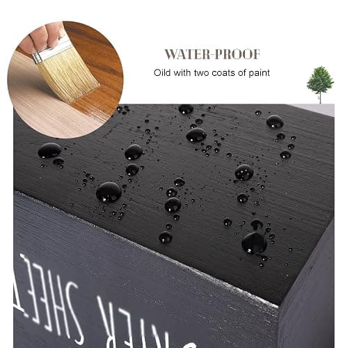 zoocatia Laundry Room Decor Dryer Sheet Container Wood Detergent Dispenser Organization and Storage Box Holder for Laundry Pods, Dryer Balls, Black thumbnail 7