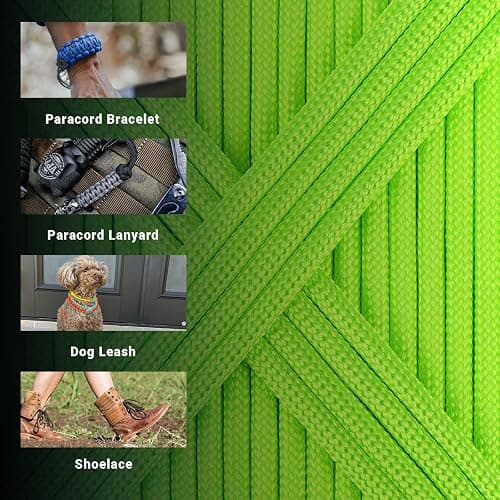 WEREWOLVES Paracord Rope, 7 Strand Type III Parachute Cord 4mm 100ft / 200ft for Crafting, DIY Projects, Survival Bracelets (Neon Green, 100 ft) thumbnail 3