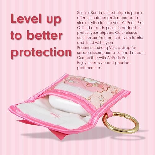 Sonix x Sanrio Quilted Earbud Pouch | Premium Cotton Bag Charm for AirPods, Keychain Storage Case Cover with Carabiner Ring | My Sweet Piano thumbnail 7
