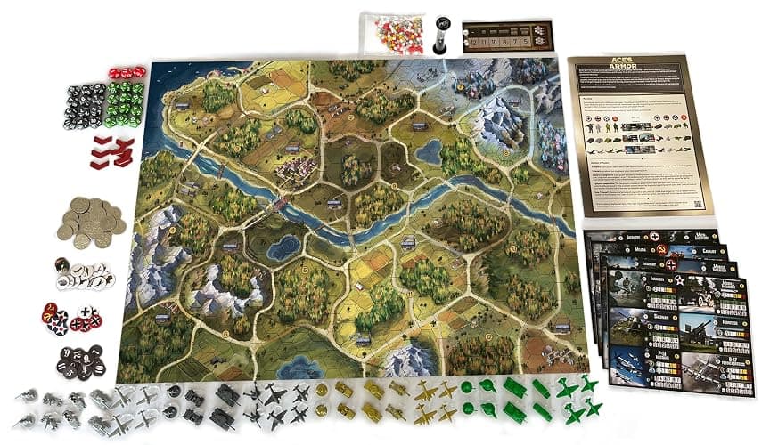 Aces & Armor, WWII War Miniatures Strategy Board Game, Ages 14+, 1-4 Players, 1-2 Hours Playing Time thumbnail 5