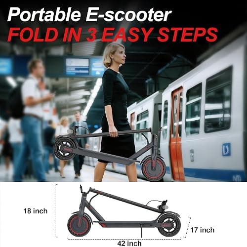 VOLTVOGUE Electric Scooter – 19 MPH Max Speed, 8.5" Honeycomb Solid Tires, 350W Motor,12 Miles Range, Foldable Commuter Scooter with Dual Braking System & App Control thumbnail 5