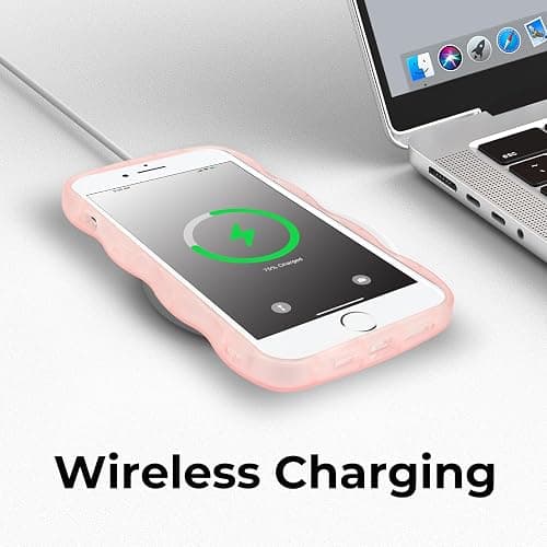 YONOCOSTA Cute Case Compatible with iPhone 7/8 Case, Curly Wave Frame iPhone SE 2020/ SE 2022 Case, Clear Pink Soft TPU Shockproof Case Cover for Girls Women thumbnail 6