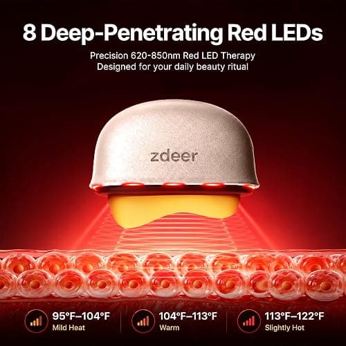 ZDEER GS5 Electric Heated Gua Sha Tool, Red Light Face Massager, Pink | Brass Facial Massager with Vibration, Beauty Device for Face & Neck, Skin Firming Device for Facial Sculpting, Gift for Women thumbnail 6