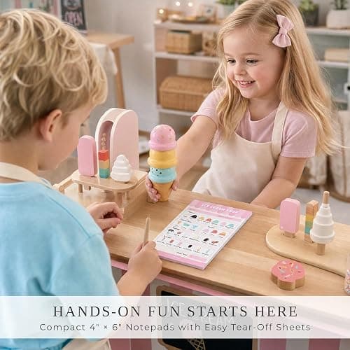 Fun Pretend Play Notepads for Kids Set of 6 - Imaginative Playtime Order Pads for Restaurant, Doctor and School Role Play - Creative Screen Free Activity & Gift for Toddlers and Preschoolers Ages 3-6 thumbnail 5