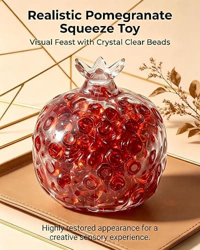 Pomegranate Squishy Fidget Stress Ball – Crunchy ASMR Squeeze Toy for Adults & Kids | Tactile + Auditory Anxiety Relief | Soft, Portable, Non-Toxic Sensory Ball thumbnail 3