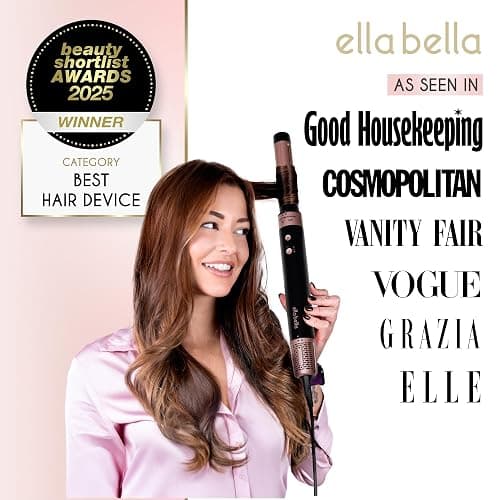 ELLA BELLA® 6 in 1 Professional Hot Air Styler • Powerful Hair Dryer & Straightener Set • Styling Without Heat Damage • Fast Drying Curling Volumizing Straightening • Includes Protective Travel Case thumbnail 2