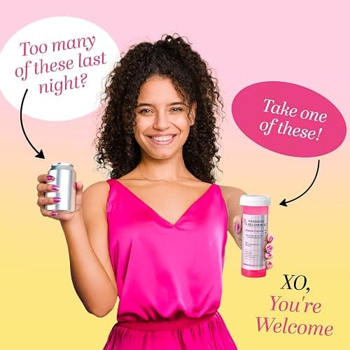 Chug Buddy 1 Pre-Filled Hangover Kit for Bachelorette Party Favors, 21st Birthday Gifts for Her, Bridesmaid Gifts in XL Pink Bottle, Bachelorette Party Accessories, Supplies & Decorations thumbnail 4