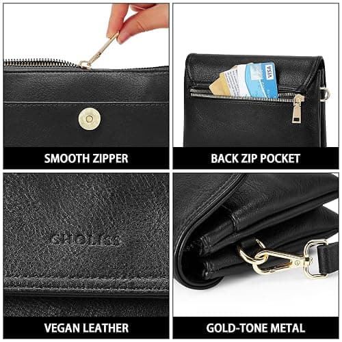 CHOLISS Small Crossbody Bags for Women, Vegan Leather Cell Phone Purse, Mini Travel Purse with Adjustable Strap Womens Gifts thumbnail 6