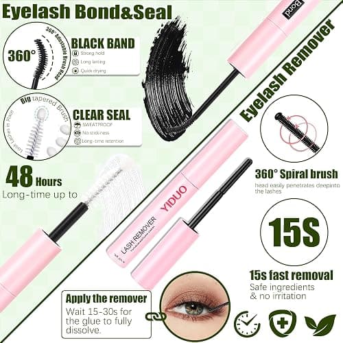 YIDUO 1846Pcs Lash Clusters Kit with Spikes+Bottom Cluster Lashes Kit Mix Styles 10-18mm Volume D Curly Wispy Soft DIY Individual Eyelash Extension Kit with Glue pestañas postizas Wholesale Large Pack thumbnail 7