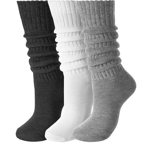 Nimalpal 3 Pairs Slouchy Socks for Women, Long Chunky Knee High Scrunch Socks Women's Fall Winter Socks Size 5-11 - Image 1