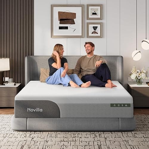 Novilla Bliss Cooling Queen Mattress, 14 Inch Gel Queen Memory Foam | Mattress in a Box with Cool-Touch Nylon Cover, Pain Relief & Spinal Support with CertiPUR-US Certified Foam - Image 1