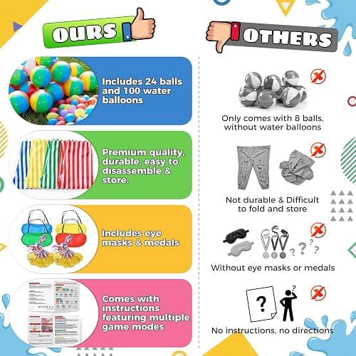 145 PCS Granny Pants Yard Game 4 Pack with 24 Balls, Easter Games Set Oversized Giant Pants Outdoor Game for Kids Adults, Big Pants Ball Catch Game for Field Day Carnival Birthday Party Family Reunion thumbnail 5