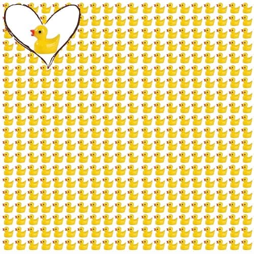 Pcxino 400 pcs Mini Resin Duck Bulk Tiny Duck Figures for Micro Fairy Garden Landscape Aquarium Decor (Yellow) - Image 1
