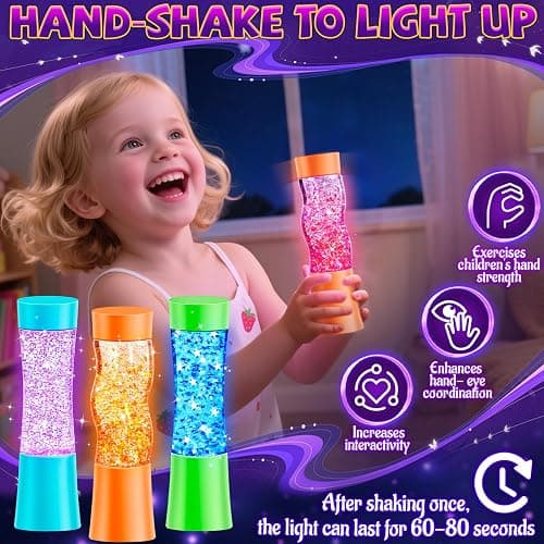 Subao 3 Pack Light Up Sensory Tubes Anxiety Relief Items,Fidget Toys for Kids & Adults,Sensory Toys for Kids with Autism Calm Down Corner Supplies,Preschool & Kindergarten Classroom Must Haves thumbnail 2