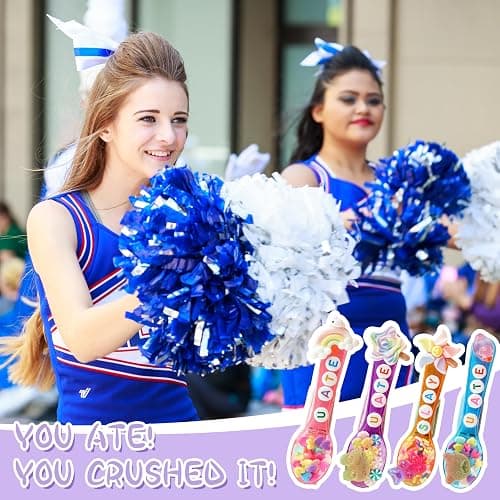 Fayoo 50 Pack DIY Cheer Pin Kit - 50 pcs Wooden Clothes Pins, U ATE Beads, Cheer Spoons and Charms for Pep Rally Cheerleader Gifts Team Spirit Gifts for Sports, Volleyball (Macaron Color) thumbnail 6