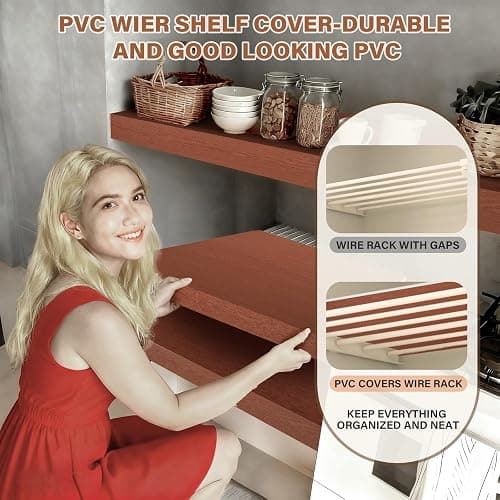 Wire Rack Covers, 32*12 Inch Shelf Covers for wire Shelving, Easy to Cut Closet Wires Shelf Cover-0.31 inch Thick(Not Wood) Moisture Resistant Durable Shelves Cover, Easy Install for Pantry, Kitchen thumbnail 6