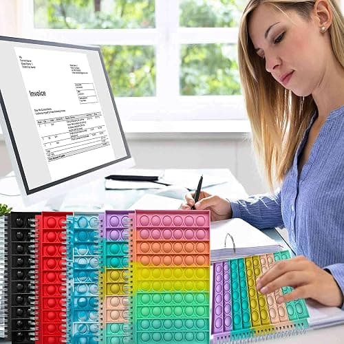 MOEPAK Lined Journal Notebooks Painting Home Office Writing Notes Silicone Cover Bubble Lined Spiral Notebook Relax Journal thumbnail 2