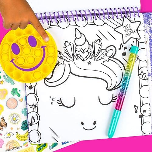 Just My Style Pop & Color Sketchbook, Creative Fidget Sketchbook and Pen Set, Great Weekend Activity, Includes Cute Puffy Stickers & Mindfulness Activity Book for Kids Ages 6, 7, 8, 9 thumbnail 4