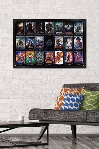 Trends International Marvel Avengers: The Infinity Saga - One Sheet Grid Wall Poster, Black Framed Version, 22.375" x 34" thumbnail 2