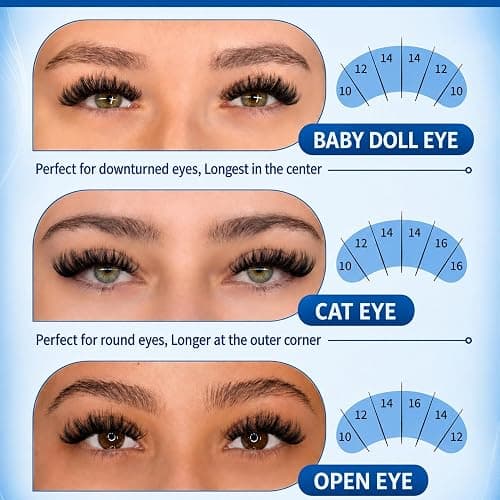 Wispy Volume Lash Clusters Kit 720Pcs Wispy Cat Eye Lashes 30D 40D 50D 60D | 8mm-16mm Waterproof Fluffy Lashes Cluster Natural Look with Bond and Seal Lash Tweezer Beginner thumbnail 3