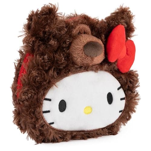 GUND Sanrio Hello Kitty Philbin Teddy Bear Plush Pouch with Zipper for Ages 1 and Up, Brown, 5.5” thumbnail 3