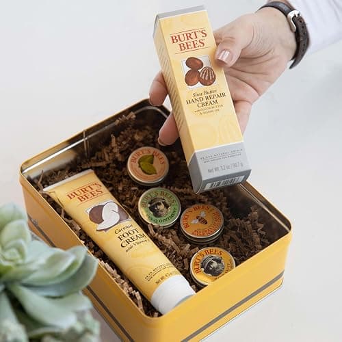 Burt's Bees Gifts Ideas - Classics Set, 6 Products in Giftable Tin – Cuticle Cream, Hand Salve, Lip Balm, Res-Q Ointment, Hand Repair and Foot Cream thumbnail 4