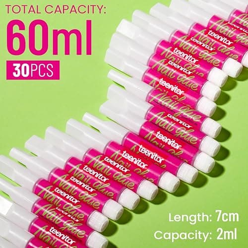 Teenitor 30Pcs Nail Glue for Acrylic Nails, Strong Nail Glue for Press Ons Nails, Nail Glue Bulk for Broken Nail Nail Bond Glue, Super Glue for Nails Fingernail Glue thumbnail 4