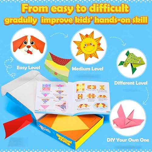 308 Sheets Origami Paper Kit for Kids Ages 5-8 8-12 with Instructional Book | Origami Projects for Beginners, DIY Art Craft Supplies for School Class Lessons, Christmas Birthday Gifts for Boys & Girls thumbnail 5
