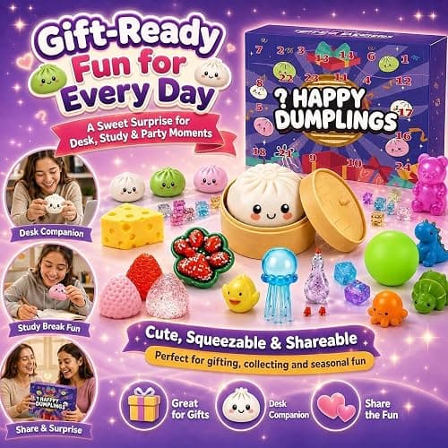 Dumpling Squishies Advent Calendar,24PCS Squishies Mystery Countdown Dumpling Advent Calendar,Mystery Countdown Calendar for Stress Relief ,Sensory Fidget Toy for Adult,Anxiety Relief Hand Relax Gift thumbnail 7