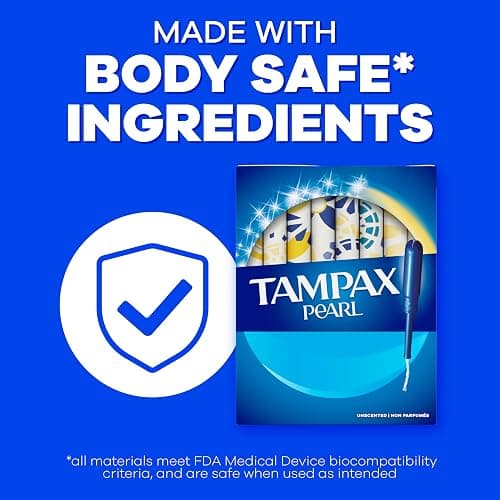 Tampax Pearl Tampons Regular Absorbency, with Leakguard Braid, Unscented, 50 Count x 2 Packs (100 Count Total) (Packaging May Vary) thumbnail 8