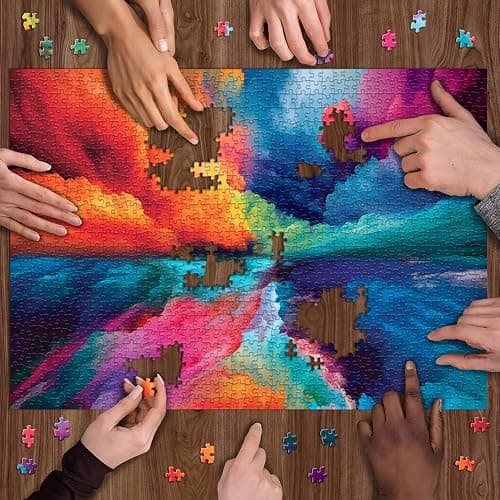 Impossible Puzzles for Adults 1000 Piece, Hard Difficult Jigsaw Puzzles for Adults Painting, Gradient Rainbow Colorful Challenging Puzzles for Adults Teens thumbnail 2