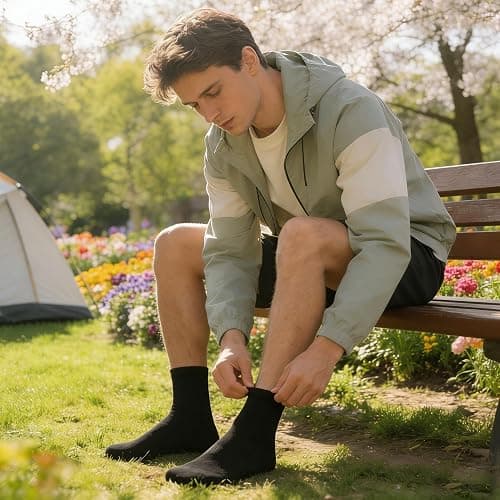 RZTT 3 Pairs 90% Merino Wool Socks for Men Women, Soft Thin Breathable Ankle Socks for Athletic Running Hiking Cycling thumbnail 2