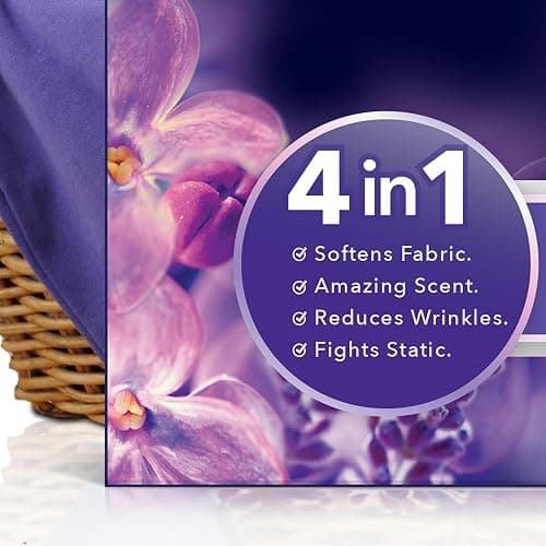 Downy Infusions Mega Dryer Sheets, Laundry Fabric Softener, CALM, Lavender and Vanilla Bean, 180 Count (3 box of 60 sheets) - 180 Count (Pack of 1) - Lavender & Vnl Bean thumbnail 4