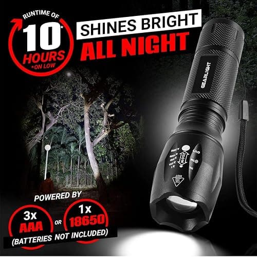 LED Flashlight High Lumens, Mini Tactical LED Flashlight 2 Pack, 5 Modes Zoomable Beam, Battery Powered (Batteries Not Included) for Camping, Hunting, Home & Emergency, Compact Small LED Flashlight thumbnail 8