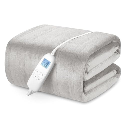 PROALLER Electric Heated Blanket Queen Size with 6 Levels & 8h Auto Off, Ultra Soft Flannel Full Body Heating Blanket, Machine Washable, Warm Gray, 84" x 90" - Image 1