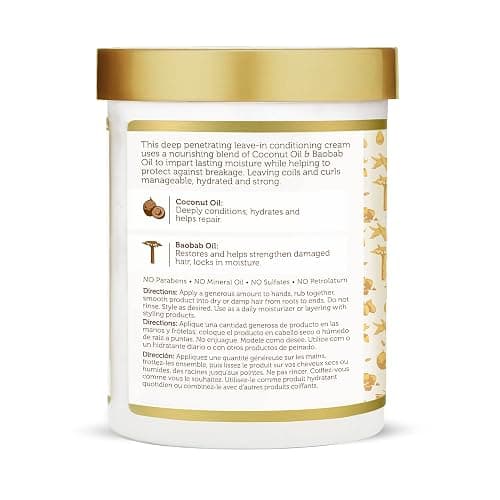 African Pride Moisture Miracle Coconut Oil & Baobab Oil Leave-In Hair Cream - Provides Intense Moisture & Helps Repair Natural Coils & Curls, Hydrates & Strengthens, 18 oz thumbnail 7