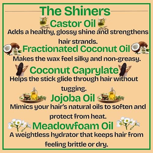GranNaturals Slick Back Hair Wax Stick for Women - Castor, Jojoba, Coconut, Meadowfoam Oils - Smoothing Stray Flyaways, Taming Frizz, Styling Sleek Bun & Ponytail w/Rosemary Leaf Extract - 2.29 oz thumbnail 3