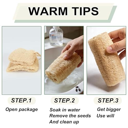 Balifeel Organic Natural Loofah Sponges 4.7'' Luffa Spa,Pack of 4 Exfoliating & Smooth Skin Bath Shower Loofas Loofa for Women and Men Body Scrubber thumbnail 7