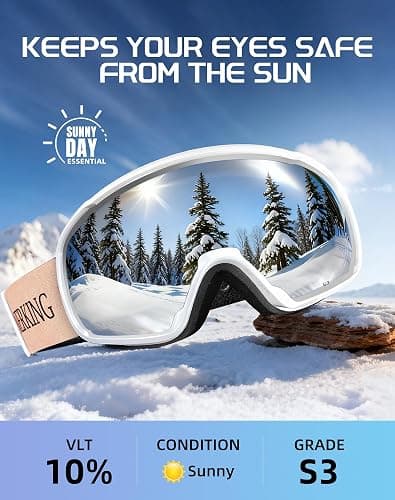 Innerking® OTG Ski Goggles SGS Approved, Over Glasses Snow Snowboarding Winter Goggles Anti Fog for Adult, Youth, Men Women thumbnail 4