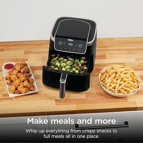 Ninja Air Fryer | 5 QT Capacity fit up to 4lbs of Fries | 5-in-1 Air Fry, Bake, Roast, Reheat, & Dehydrate | 400°F | Air Crisp Technology | 1750 Watts | Nonstick Basket & Crisper Plate | Grey | AF142 thumbnail 5