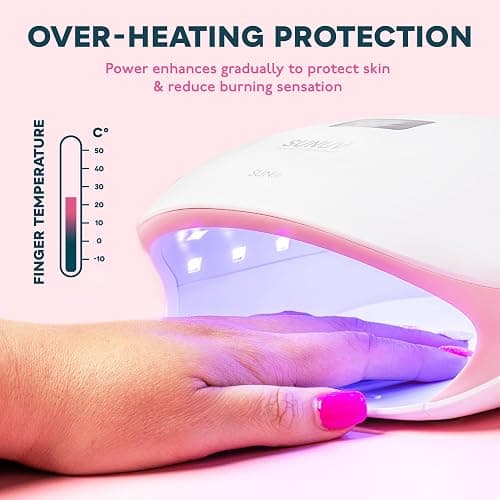 SUNUV LED UV Nail Light, UV Lamp for Gel Nails Polish with 4 Timer Settings, LCD Display Removable Base, SUN4S Pink thumbnail 4