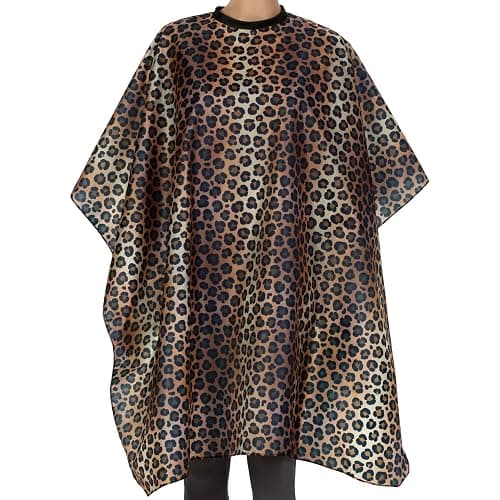 Waterproof Leopard Hairdresser Cape - Hair Cutting and Shampoo Capes with Snaps for Stylists, Salons, Women - Image 1
