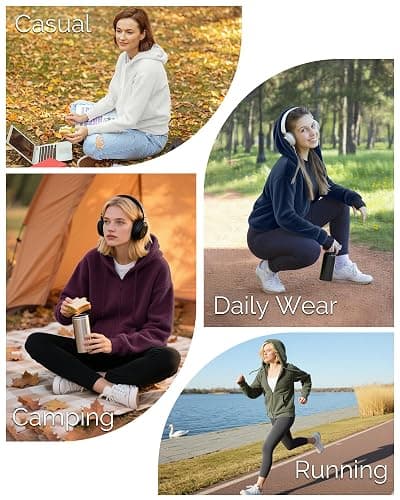 Outdoor Ventures Women's Hooded Polar Fleece Jacket Zip Up with 6 Pockets | Thick, Soft, Warm Sweater, Casual Hoodie Sweatshirt, Lightweight, Insulated Outerwear Coat for Fall, Winter, Hiking, Outdoor thumbnail 2